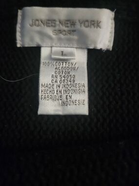 Jones New York Sport Black Knit Top - L